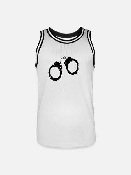 menottes - Maillot de basket Homme - blanc/noir