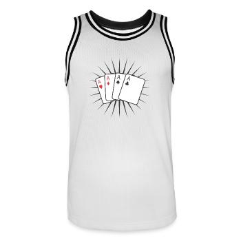 Poker - 4 aces Coat of Arms - Maillot de basket Homme - blanc/noir - Devant - AI Model Male 185 dark (185cm)
