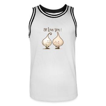AIL LOVE YOU ! (cuisine, amour) - Maillot de basket Homme - blanc/noir - Devant - AI Model Male 185 dark (185cm)
