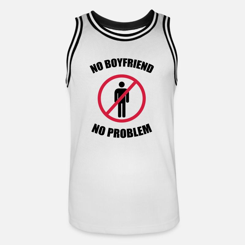 no_boyfriend_no_problem - Männer Basketball-Trikot - Weiß/Schwarz