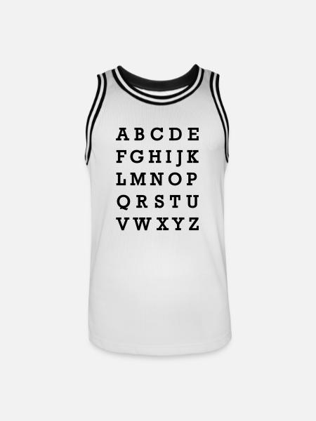 Alphabet - Maillot de basket Homme - blanc/noir