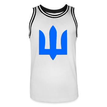 Ukraine - Männer Basketball-Trikot - Weiß/Schwarz - Vorne - AI Model Male 185 dark (185cm)
