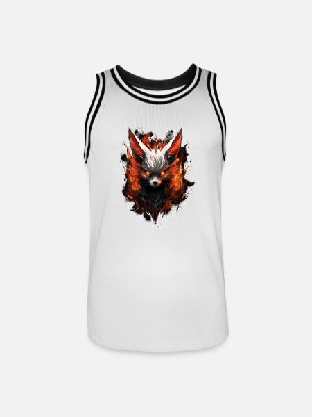 Volpe Demone Fennec Demon Fox - Men's Basketball Jersey - white/black