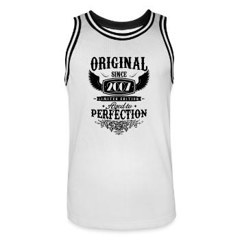 Perfection 2007 -17th Anniversary,Original - Men's Basketball Jersey - white/black - Front - AI Model Male 185 dark (185cm)