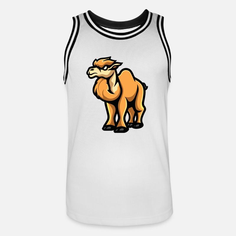 Kamel Comic - Männer Basketball-Trikot - Weiß/Schwarz