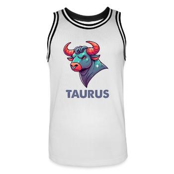 stier cartoon - Männer Basketball-Trikot - Weiß/Schwarz - Vorne - AI Model Male 185 dark (185cm)