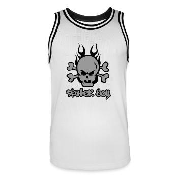 Skater Boy - Maillot de basket Homme - blanc/noir - Devant - AI Model Male 185 dark (185cm)