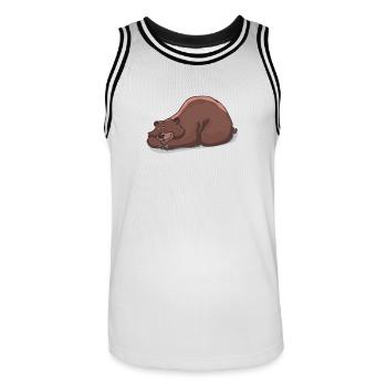 Schlafender Bär - Maillot de basket Homme - blanc/noir - Devant - AI Model Male 185 dark (185cm)