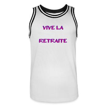RETRAITE. RETRAITE. RETRAITEE. RETRAITE - Maillot de basket Homme - blanc/noir - Devant - AI Model Male 185 dark (185cm)