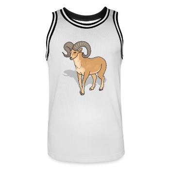 sheep162 - Männer Basketball-Trikot - Weiß/Schwarz - Vorne - AI Model Male 185 dark (185cm)