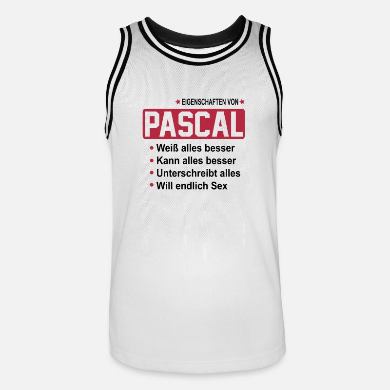 pascal - Männer Basketball-Trikot - Weiß/Schwarz