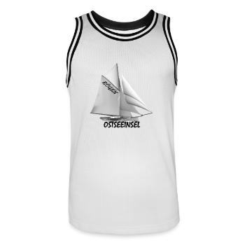 Segelschiff - Männer Basketball-Trikot - Weiß/Schwarz - Vorne - AI Model Male 185 dark (185cm)