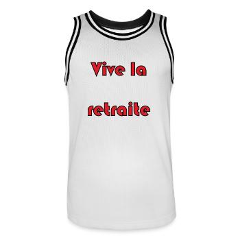 RETRAITE. RETRAITE. RETRAITEE. RETRAITE. COLLEGUE - Maillot de basket Homme - blanc/noir - Devant - AI Model Male 185 dark (185cm)