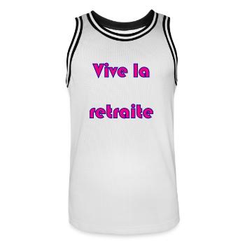 RETRAITE. RETRAITE. RETRAITEE. RETRAITE - Maillot de basket Homme - blanc/noir - Devant - AI Model Male 185 dark (185cm)