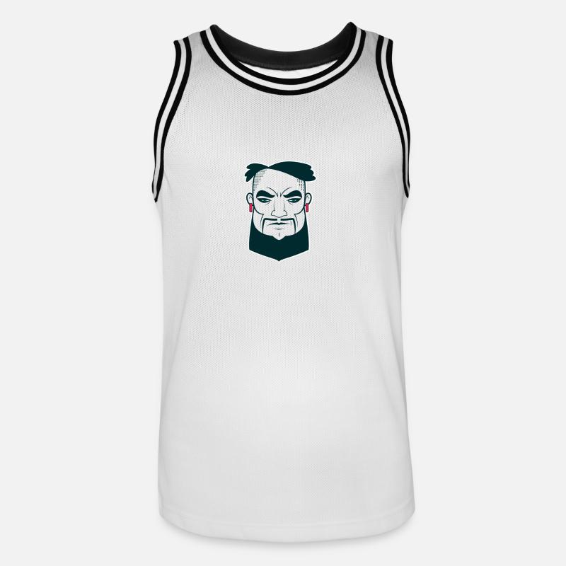 rastaman - Maglia da basket per uomo - bianco/nero