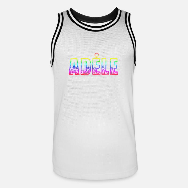 adéle rs arc-en-ciel - Maillot de basket Homme - blanc/noir
