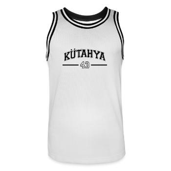 Kütahya 43 College Style Shirt Hoodie Sweater - Men's Basketball Jersey - white/black - Front - AI Model Male 185 dark (185cm)