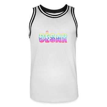 César RS Arc-en-ciel - Maillot de basket Homme - blanc/noir - Devant - AI Model Male 185 dark (185cm)