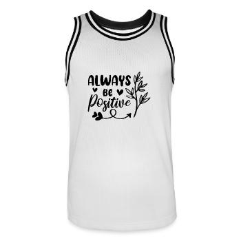 Soyez toujours positif - Maillot de basket Homme - blanc/noir - Devant - AI Model Male 185 dark (185cm)