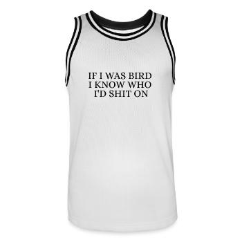Bird - Maillot de basket Homme - blanc/noir - Devant - AI Model Male 185 dark (185cm)
