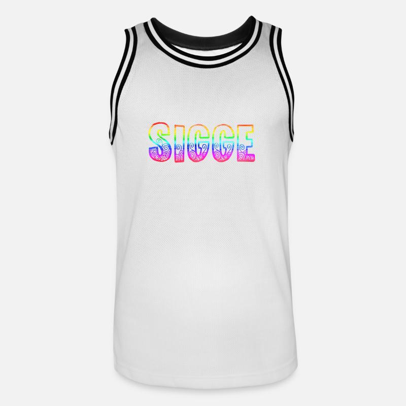 sigge rs arc-en-ciel - Maillot de basket Homme - blanc/noir