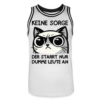Grumpy Blick – Der starrt nur dumme Leute an - Männer Basketball-Trikot - Weiß/Schwarz - Vorne - AI Model Male 185 dark (185cm)