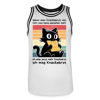 Menschen überhören - Schwarze Katze Sarkasmus - Männer Basketball-Trikot - Weiß/Schwarz - Vorne - AI Model Male 185 dark (185cm)