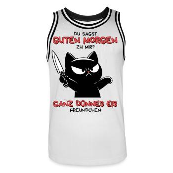 Guten Morgen – Ganz dünnes Eis Design - Männer Basketball-Trikot - Weiß/Schwarz - Vorne - AI Model Male 185 dark (185cm)