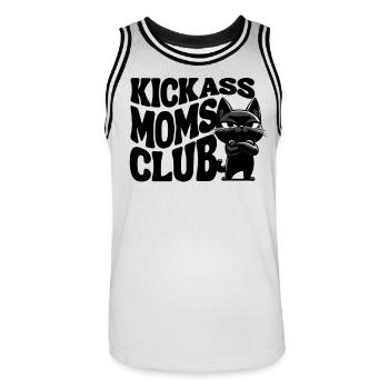 Kickass Moms Club - Cool Cat Loki pour la fête des mères - Maillot de basket Homme - blanc/noir - Devant - AI Model Male 185 dark (185cm)