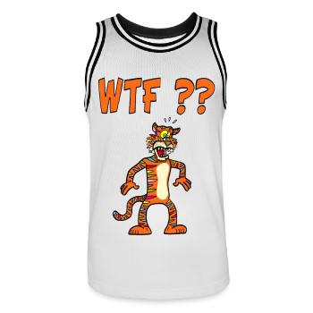 Multicolored Tiger - Men's Basketball Jersey - white/black - Front - AI Model Male 185 dark (185cm)