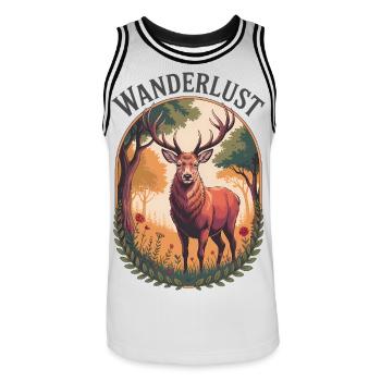 Wanderlust - Männer Basketball-Trikot - Weiß/Schwarz - Vorne - AI Model Male 185 dark (185cm)