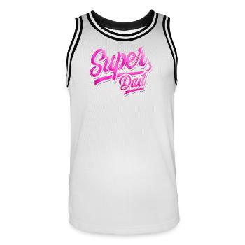 Super Dad - Super Dad - Fête des Pères - Meilleur Papa - Maillot de basket Homme - blanc/noir - Devant - AI Model Male 185 dark (185cm)