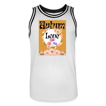 Aurum Love Blütenkreis - Männer Basketball-Trikot - Weiß/Schwarz - Vorne - AI Model Male 185 dark (185cm)
