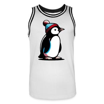 Pingouin - Maillot de basket Homme - blanc/noir - Devant - AI Model Male 185 dark (185cm)