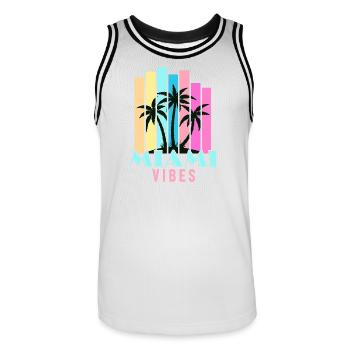 Vibrations de Miami - Maillot de basket Homme - blanc/noir - Devant - AI Model Male 185 dark (185cm)