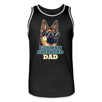 German Shepherd Dad Hundepapa Cool - Männer Basketball-Trikot - Schwarz/Weiß - Vorne - AI Model Male 185 dark (185cm)