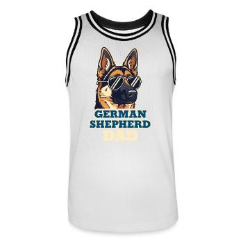 German Shepherd Dad Dog Dad Cool - Men's Basketball Jersey - white/black - Front - AI Model Male 185 dark (185cm)