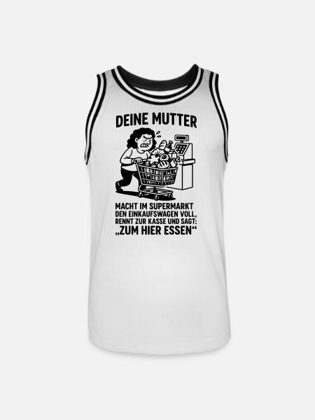 supermarkt kasse deine mutter witz - Männer Basketball-Trikot - Weiß/Schwarz