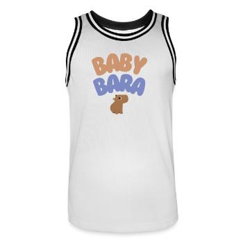 Baby Bara Capybara - Men's Basketball Jersey - white/black - Front - AI Model Male 185 dark (185cm)