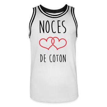 Cotton Wedding 1 Year Wedding - Men's Basketball Jersey - white/black - Front - AI Model Male 185 dark (185cm)