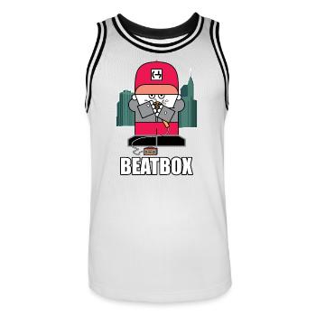 Beatbox City Cartoon - Men's Basketball Jersey - white/black - Front - AI Model Male 185 dark (185cm)