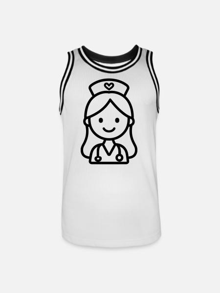 infirmière - Maillot de basket Homme - blanc/noir
