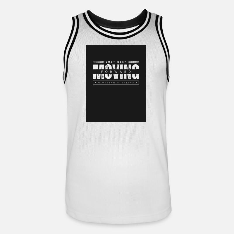 Continue simplement d’avancer, ornithorynque - Maillot de basket Homme - blanc/noir