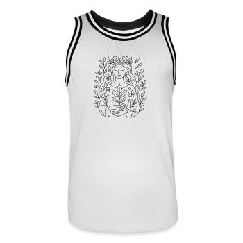 Naturgeist zum ausmalen - Männer Basketball-Trikot - Weiß/Schwarz - Vorne - AI Model Male 185 dark (185cm)