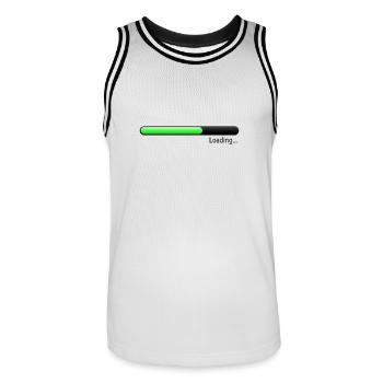 Ladebalken grün - Männer Basketball-Trikot - Weiß/Schwarz - Vorne - AI Model Male 185 dark (185cm)