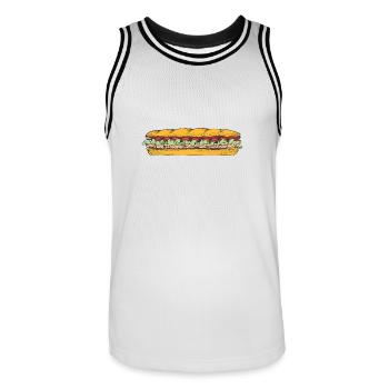 sandwich toast toaster breakfast fruehstueck25 - Männer Basketball-Trikot - Weiß/Schwarz - Vorne - AI Model Male 185 dark (185cm)