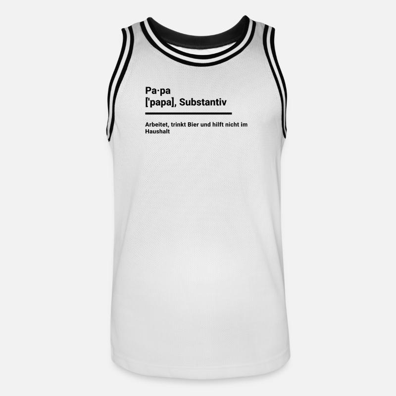 Papa Geschenk Elternzeit witzig duden - Männer Basketball-Trikot - Weiß/Schwarz