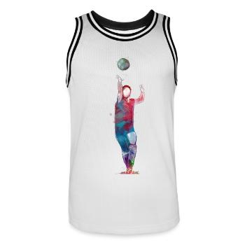 Volleyball sport #volleyball - Men's Basketball Jersey - white/black - Front - AI Model Male 185 dark (185cm)