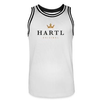 Hartl Original Family Logo - Men's Basketball Jersey - white/black - Front - AI Model Male 185 dark (185cm)