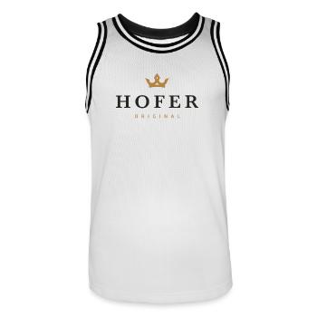Hofer Original Familienlogo - Männer Basketball-Trikot - Weiß/Schwarz - Vorne - AI Model Male 185 dark (185cm)
